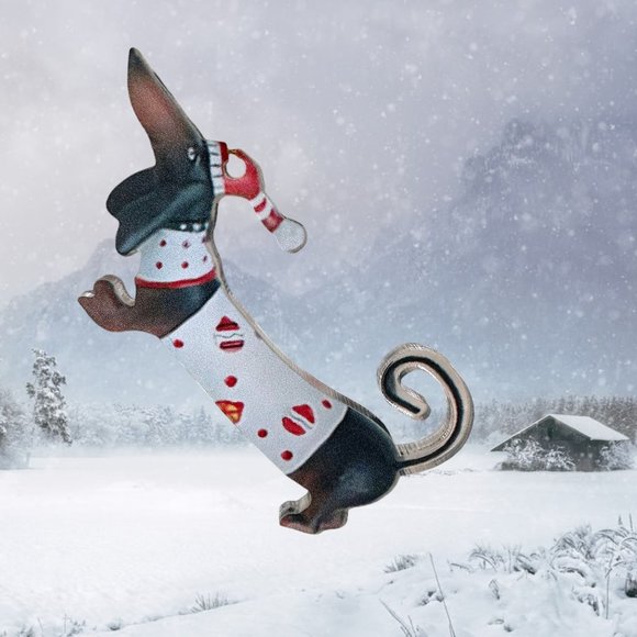 Dachshund Ornament New Gift tag hanger Doxie Weenie Dog Weiner German Pup - Picture 3 of 12